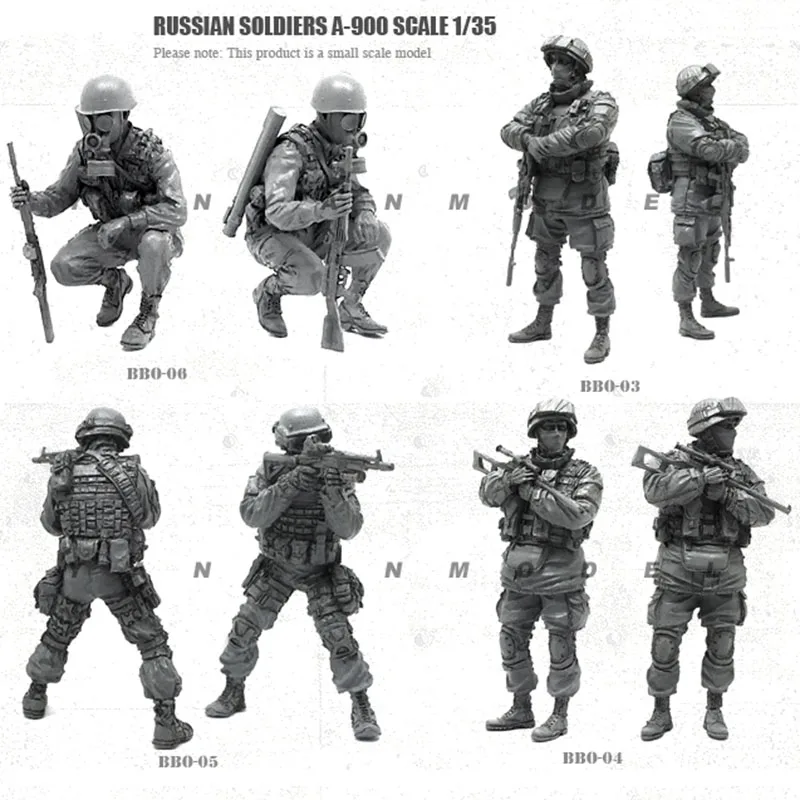 

1/35 Russian Army Group of 4 Resin Figures Modern Soldiers A-900