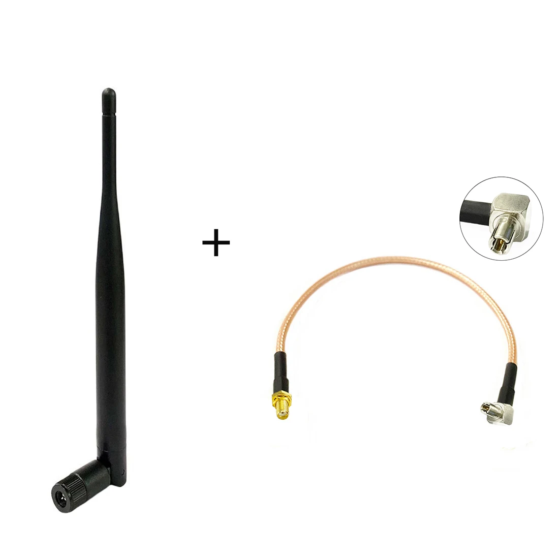 

3G Antenna Rubber 5dBi 850/900/1800/1900/2100 MHZ SMA Male Connector+SMA Female Connector to TS9 Male Connector RG316 Cable