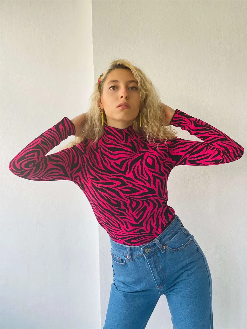 

Retrobird Zebra Steel Mesh Knitwear Fuchsia