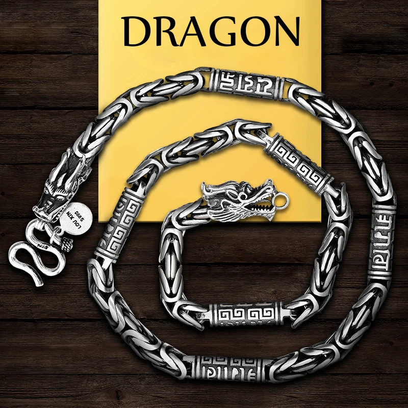 

New Handmade Faucet Necklace Retro Men's Necklace Domineering Men's Six-character Mantra Jewelry Accessories