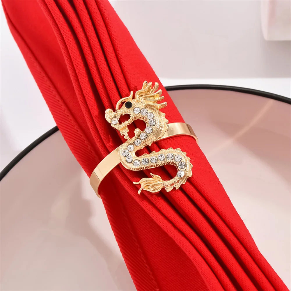 10 шт. новинка набор бриллиантов Xianglong кольцо для салфеток золотистый дракон