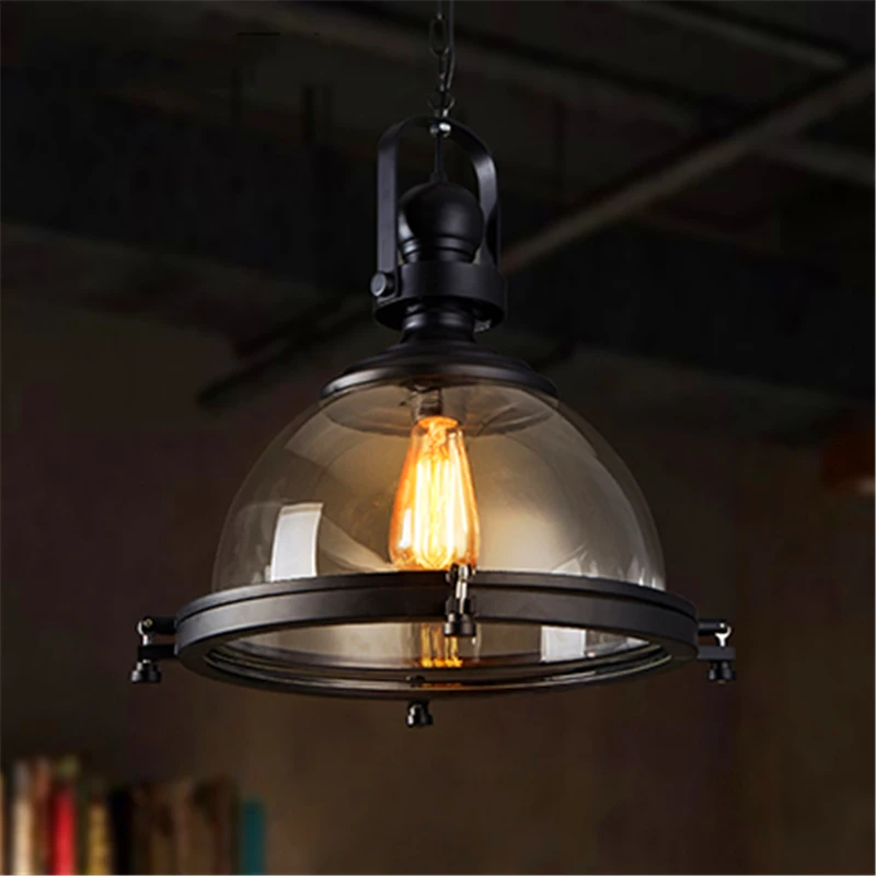 

Скандинавский подвесной светильник в стиле лофт для ресторана, ретро, промышленный стеклянный подвесной светильник для бара, кафе, совреме...