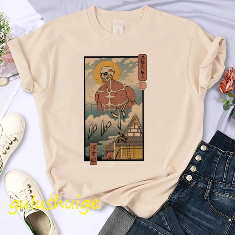 

Funny Japanese Anime Attack on Titan T Shirt Shingeki No Kyojin Eren Yeager T-shirt Cartoon Titans Attack Graphic Tshirt Manga