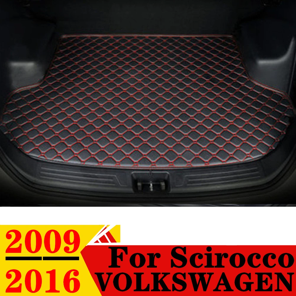 

Коврик для багажника автомобиля Volkswagen VW Scirocco 2009-2016, плоский боковой водонепроницаемый задний Чехол для груза, коврик, задние аксессуары, подкладка для багажника