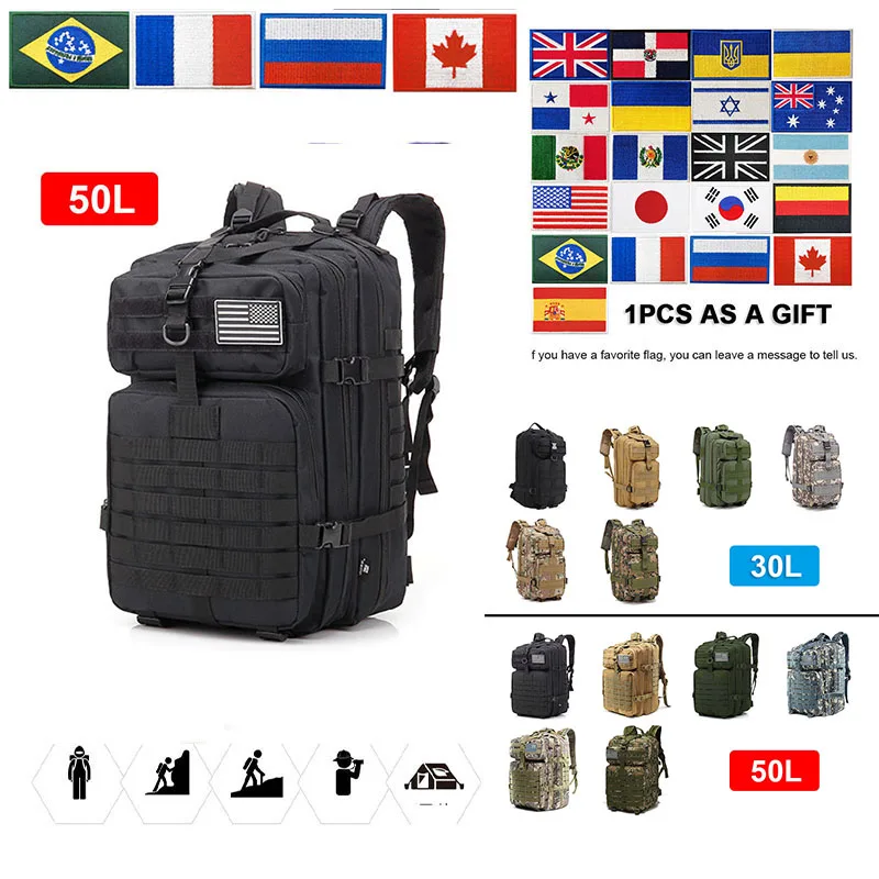

Военный походный тактический рюкзак 30 л/50 л, уличный походный рюкзак, НОВАЯ Портативная Сумка MOLLE 3P, рюкзак для кемпинга, дорожная сумка