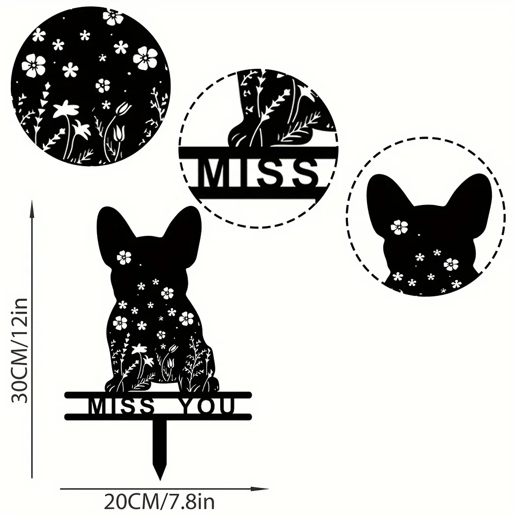 Французский бульдог доска с эффектом памяти принт лапы декоративный садовый кол