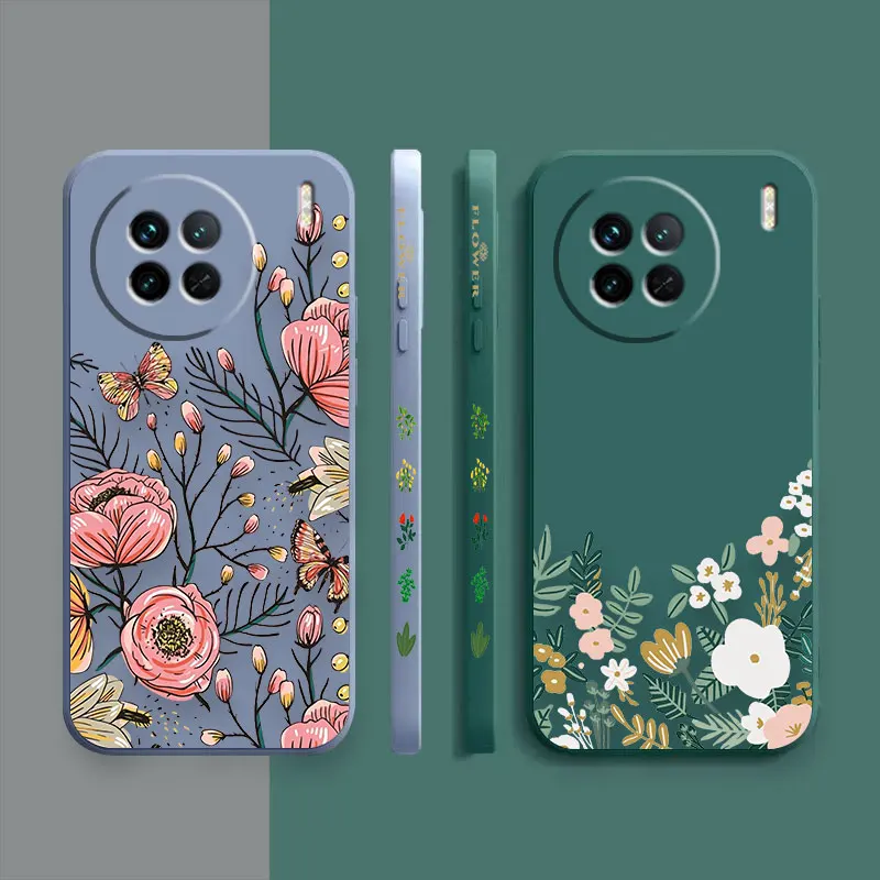 Vintage Retro Flowers And Plants Leaves Case For VIVO X21I X21S X23 X27 X30 X50 X60 X70 X80 X90 PRO PLUS Case Funda Shell Capa