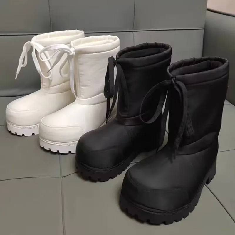 2024 новые зимние женские уличные лыжные ботинки на платформе с большой головкой и