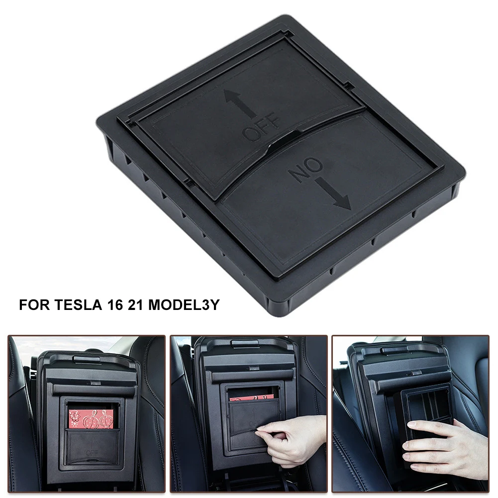 

1PC Car Center Console Armrest Handle Hidden Storage Box For Tesla Model 3 Model Y 16-21 Car Interior Accessories Organizer
