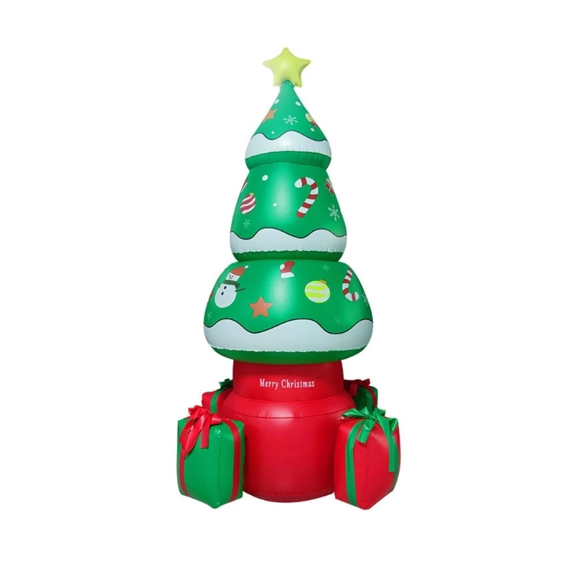 

5.5FT Tall Inflatable Christmas Tree Merry Christmas Decoration Blow Up Xmas Decor with LED Lights for Outdoor Yard Lawn
