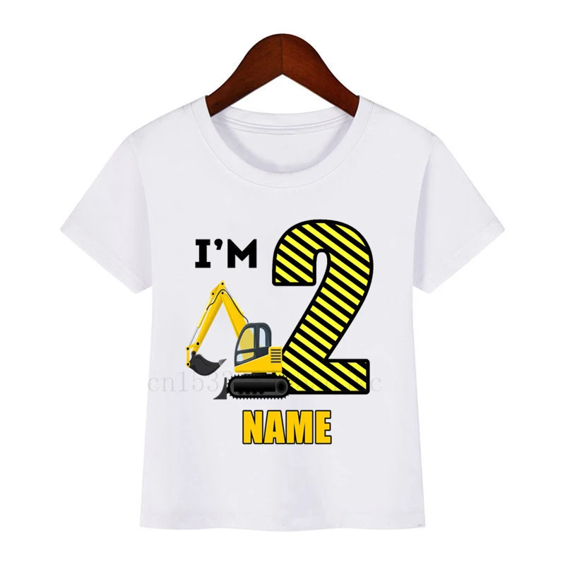 Футболка детская с мультяшным экскаватором забавный подарок для мальчиков и