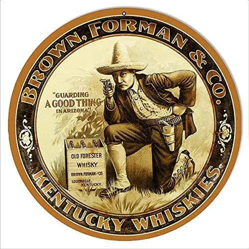 

Brown Forman Whiskies Bar Metal Round Metal Tin Sign Suitable for Home and Kitchen Bar Cafe Garage Wall Decor Retro Vintage