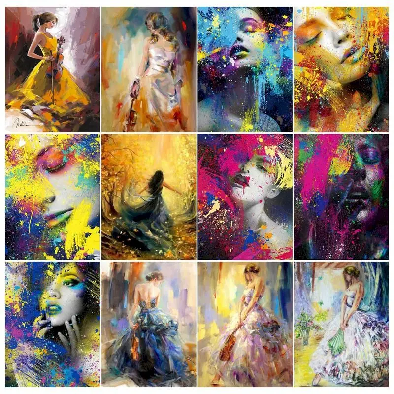 

RUOPOTY Oil Painting By Numbers Women Unique Gift Drawing On Canvas Frame Picture By Numbers Figure Wall Art For Home Decor