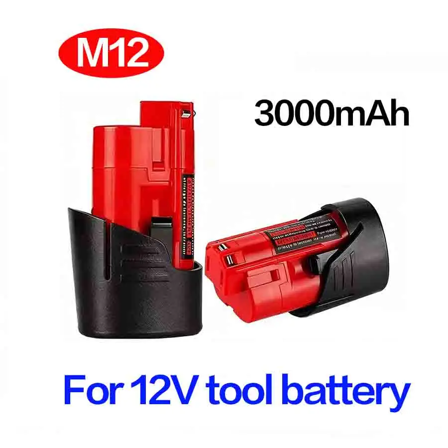 Фото ✔ Аккумуляторная батарея 12 В для инструментов Milwaukee M12. Совместим с 48-11-2402, 48-11-2411, и 48-11-2401MIL-12A-LI 12 В. №3