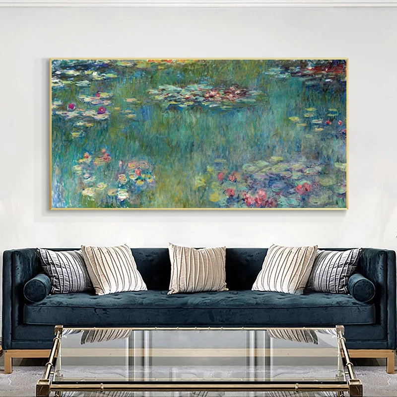 

Reproductions Claude Monet Water Lotus Canvas Painting Hand Painted Wall Art Pictures for Living Room wall Decoration Cuadro