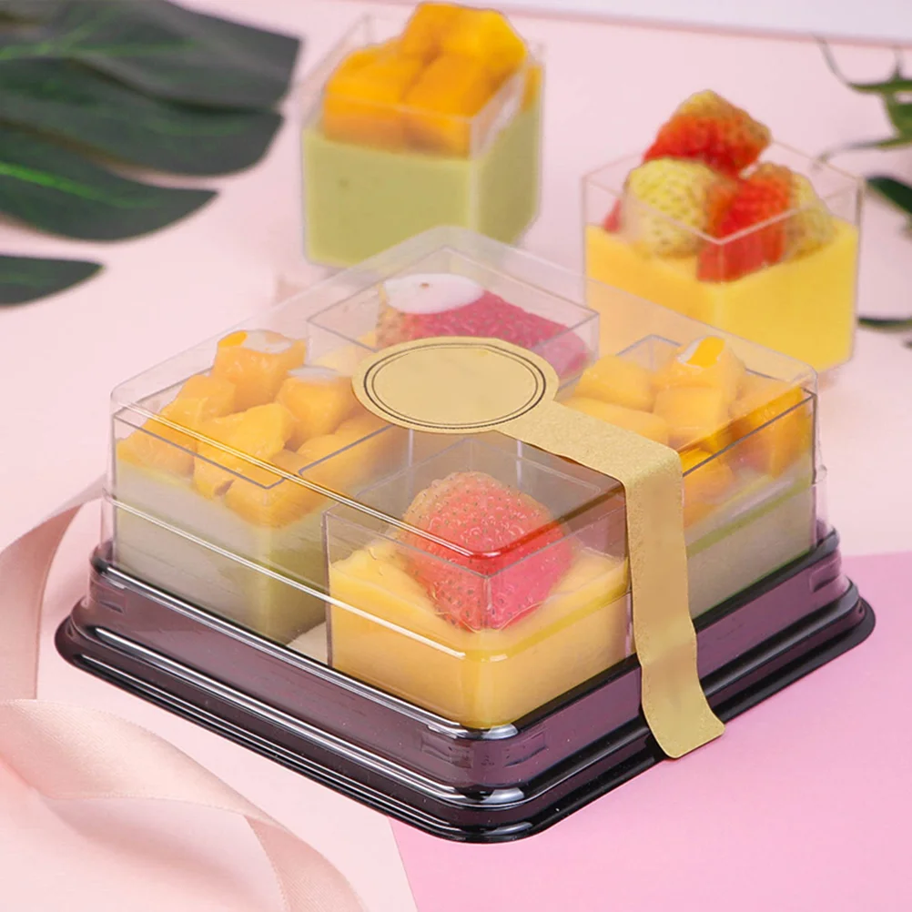 

20 Pcs Clear Container Lid Plastic Appetizer Cup Mousse Tasting Dessert Tumbler Cups Mini Glasses Disposable Small Tiramisu