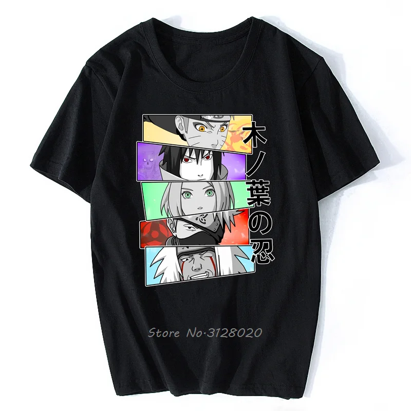 

Футболка Konoha с принтом героев Shinobi, хлопковая Футболка Reborn Team 7, футболки удзумаки Какаси хатакэ Сакура харуо Саске учихи, топы