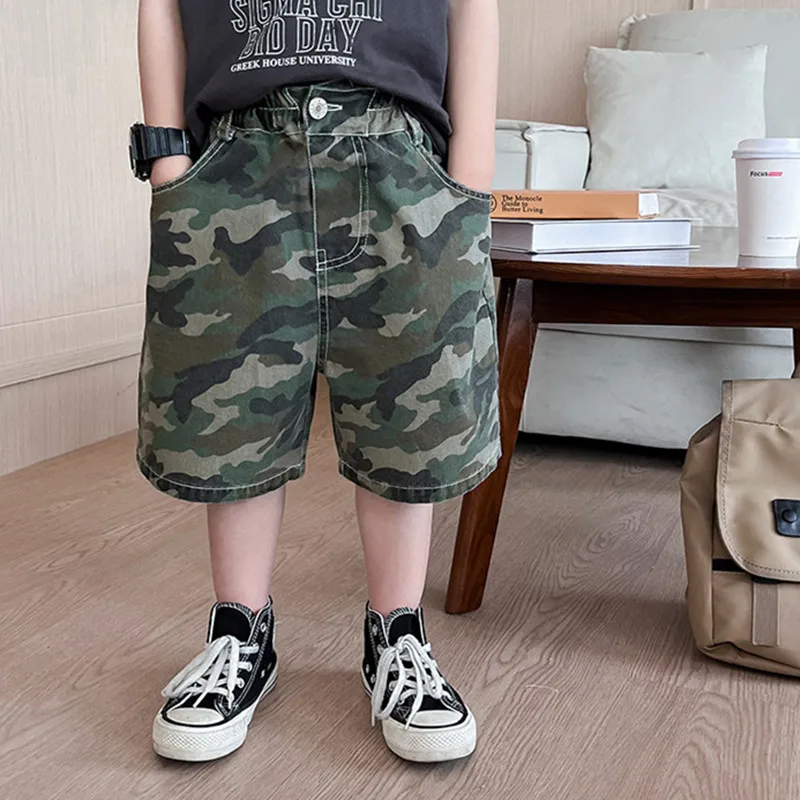 

Summer camouflage Kids shorts fashion loose casual all-match boys knee length pants