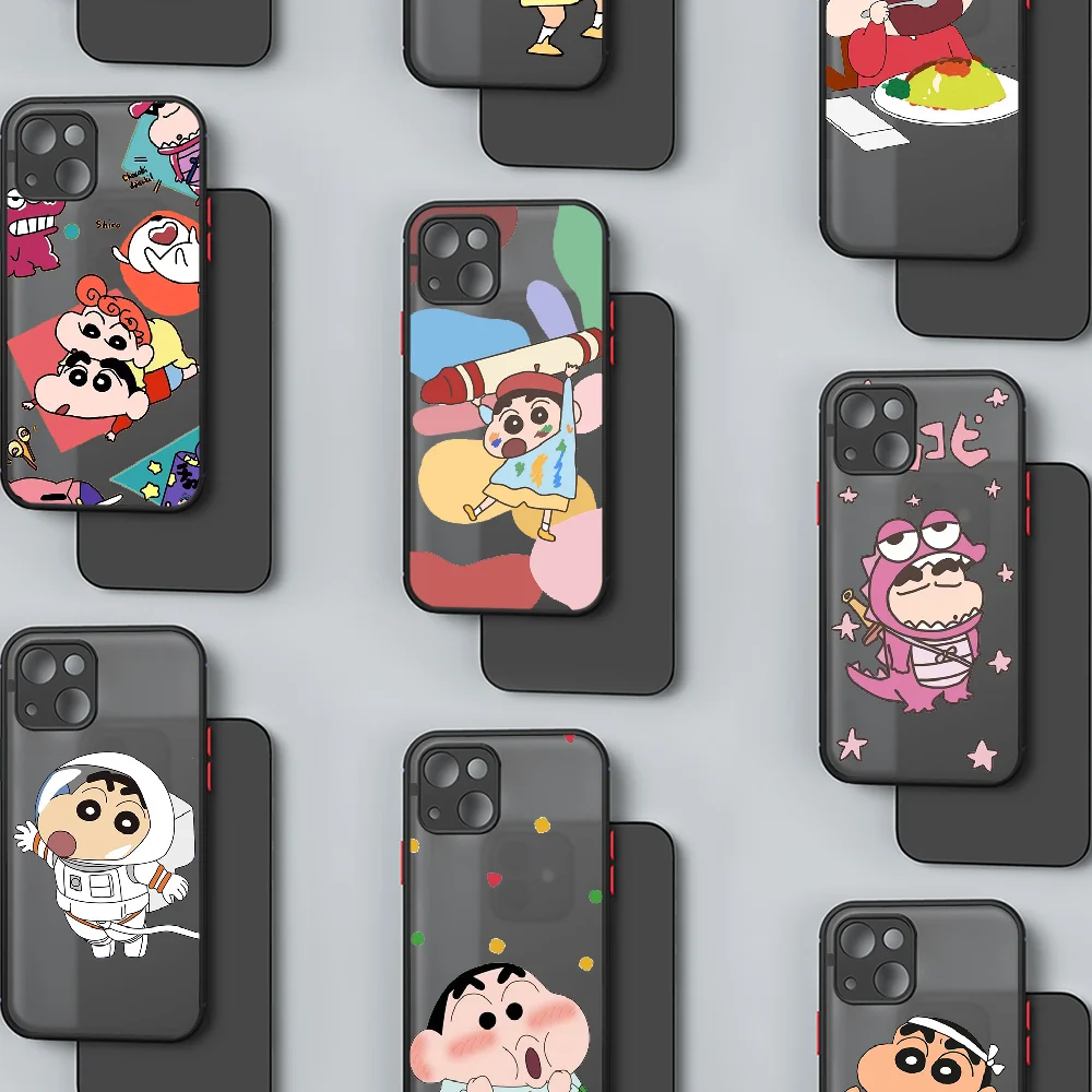 

Crayon Shin-chan Phone Case For iphone SE 2020 6 6S 7 8 11 12 13 Mini Plus X XS XR Pro Max Matte Frosted
