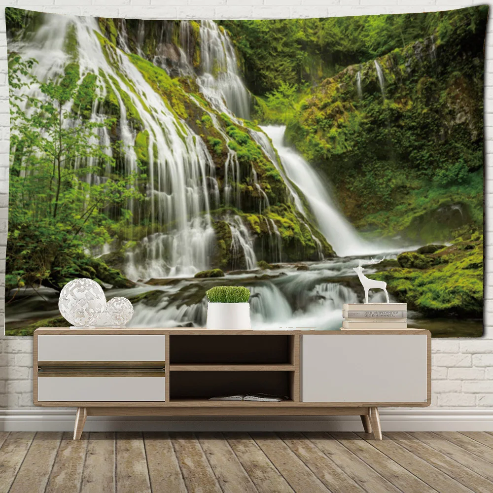 

Laeacco Grassland Snow Mountain Tapestry Natural Landscape Wall Hanging Sence Living Room Art Decoration Boho Home Decor