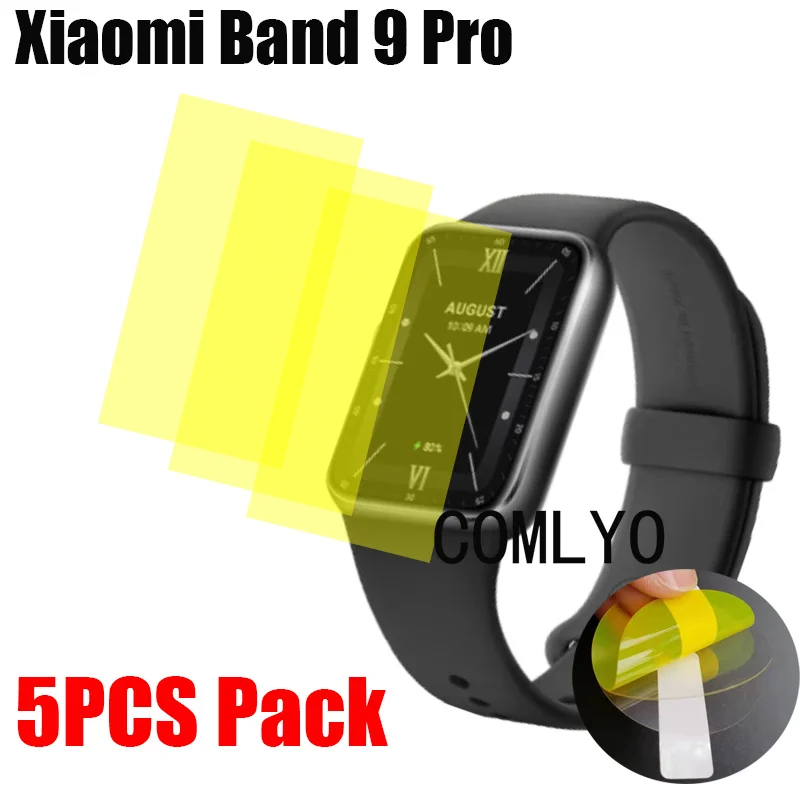 5 шт. для Xiaomi Band 9 Pro защитная пленка экрана мягкая умные часы ультратонкая крышка HD
