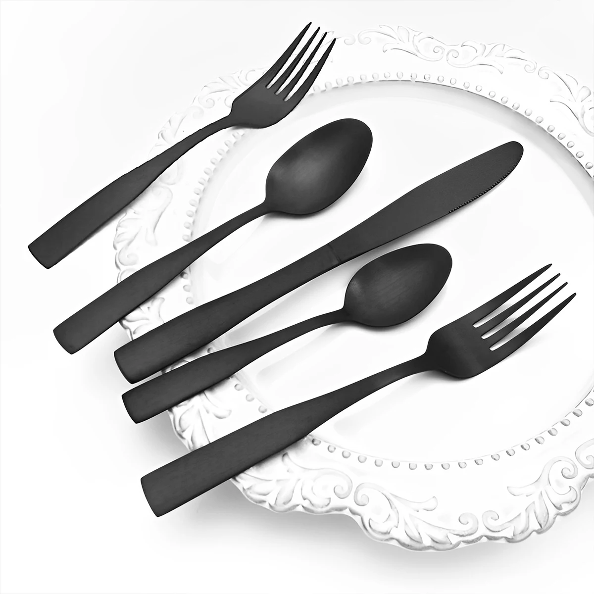 

5 шт., набор столовых приборов из нержавеющей стали с вилкой и ложками