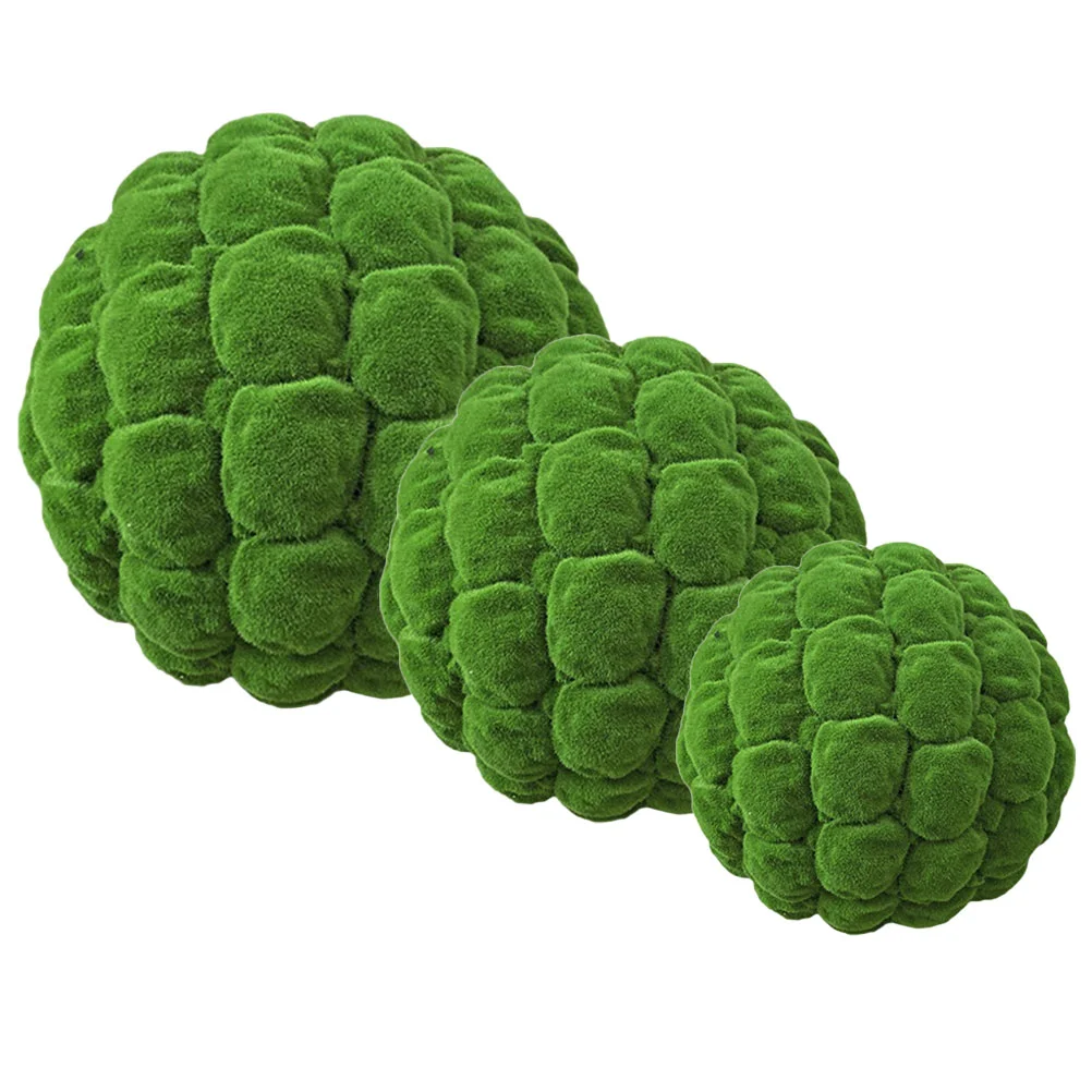 

3 Pcs Moss Balls Bowl Clothing Moss Decoration Plants Plastic Greenery