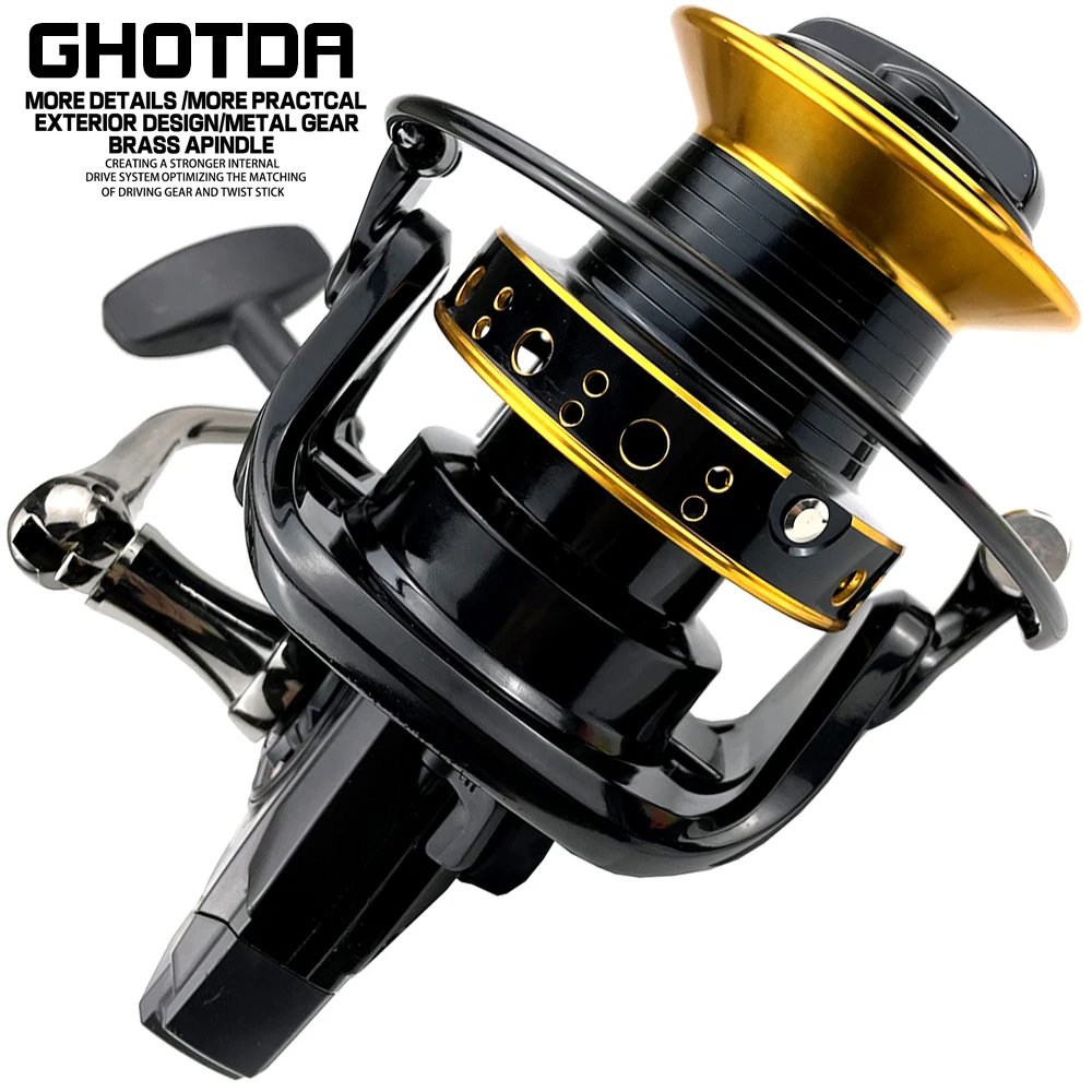

Full Metal Fishing Reel Distant Wheel Sea Surf Spinning Reels Carbon Drag 25-30kg Saltwater Boat Coil Accesorios Open Face