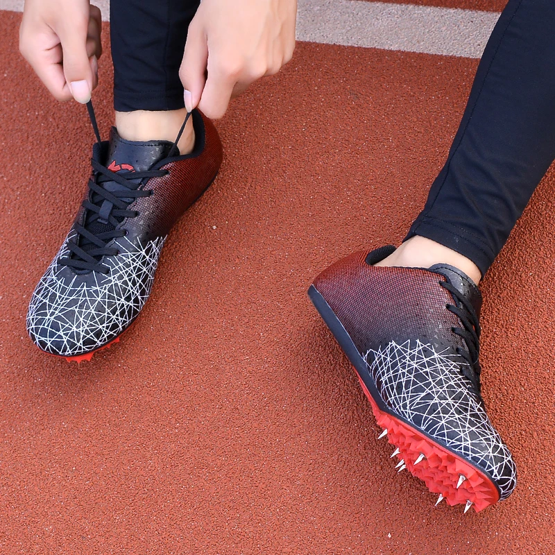 Spikes Training Shoes Running Shoes Men Women Students Kids Racing Sneakers Track and Field Shoes Lightweight Trainers