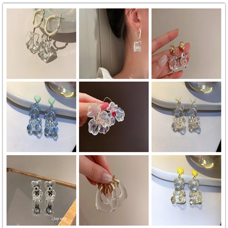 

Korean Irregular Transparent Acrylic Earrings for Women Popular Baroque Minority Design Earrings Jewelry Accessories Gifts