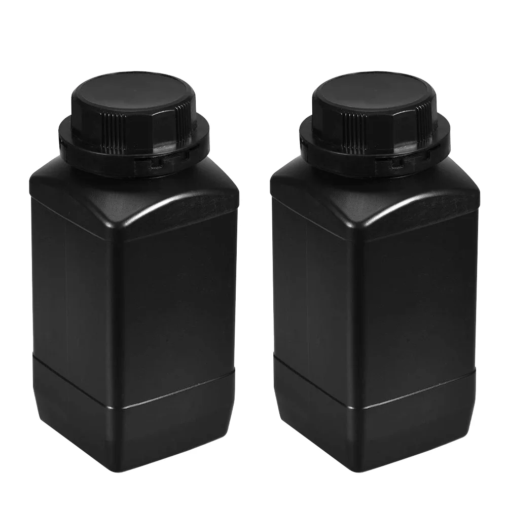 

2 Pcs Big Mouth Square Bottle Chemical 1000ml Reagent Container Sealed Laboratory Sample Sealing Plastic Terrarium