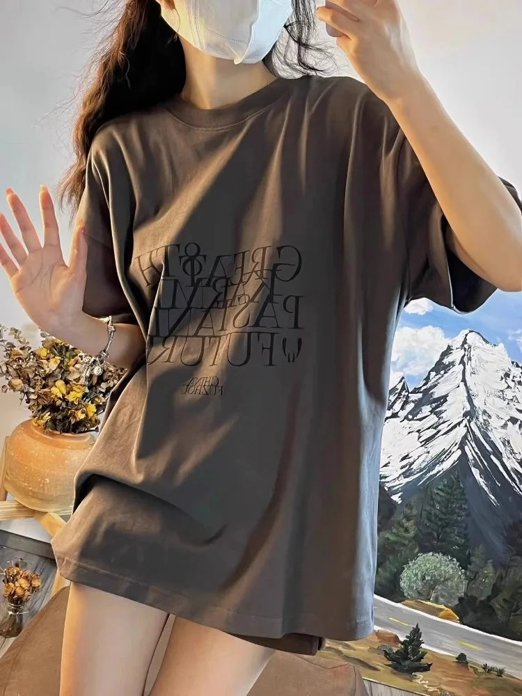 Американские Футболки с графическим принтом для женщин топы большого размера