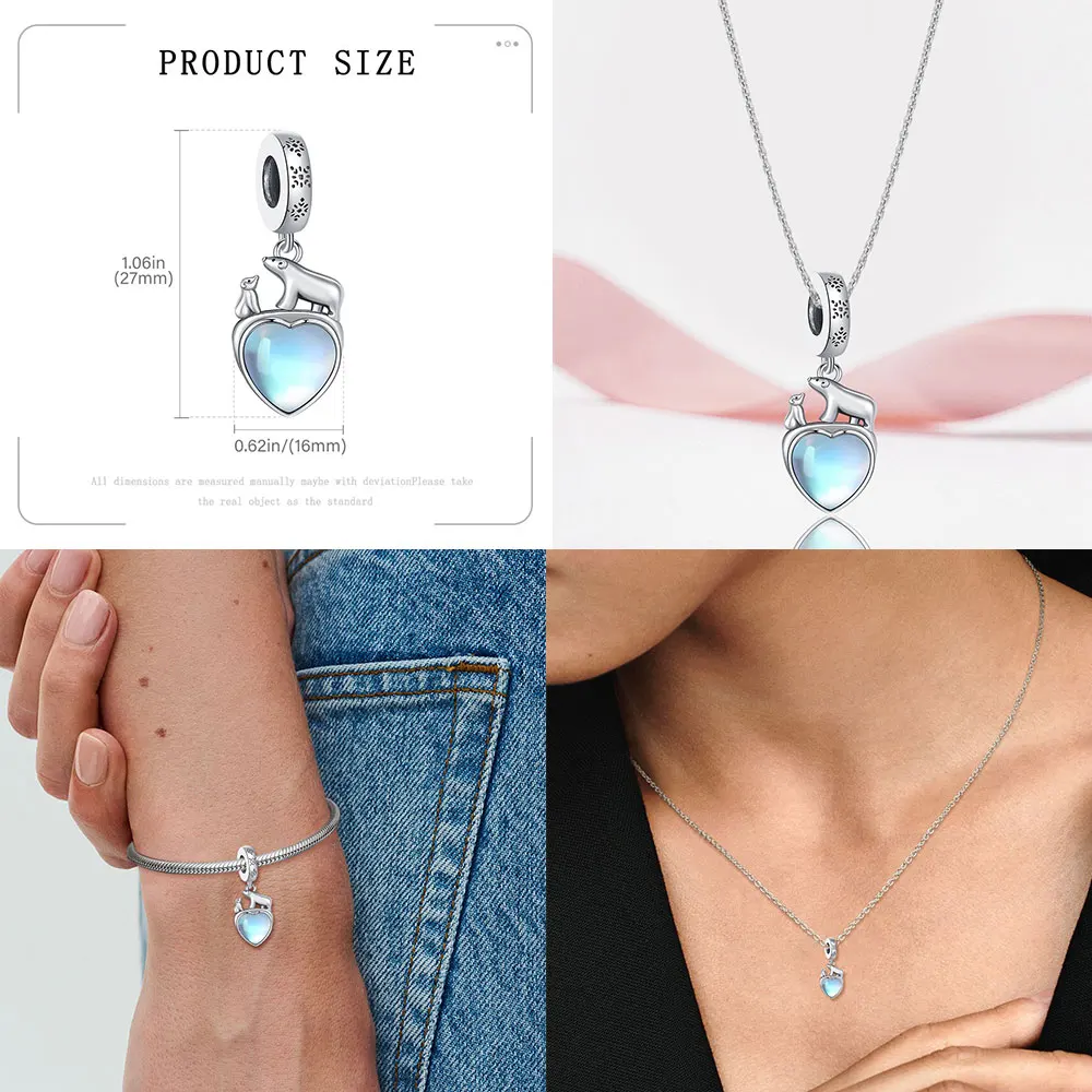 Подвеска-Шарм милый медведь из серебра 925 пробы подходящая к оригинальному