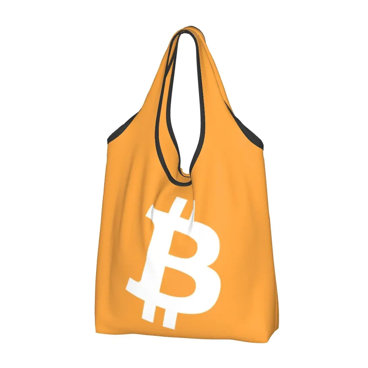 

Bitcoin Grocery Tote Shopping Bags Women Cute BTC Cryptocurrency Shopper Shoulder Bags Large Capacity Handbags