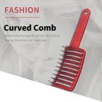 fashion curved scalp massage comb for women wet curly detangle styling hairbrush salon hairdressing style tools