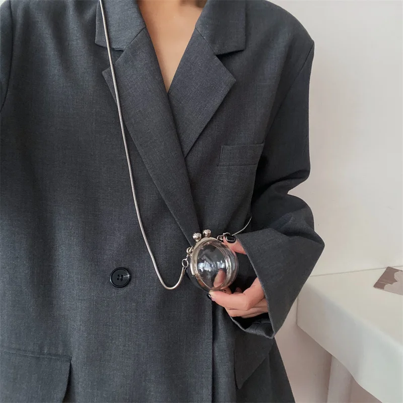 Unique Design Transparent Crystal Ball Women Mini Crossbody Bags Hot Girls Messenger Bag Female Cute Lolita Clutch Purse Brand