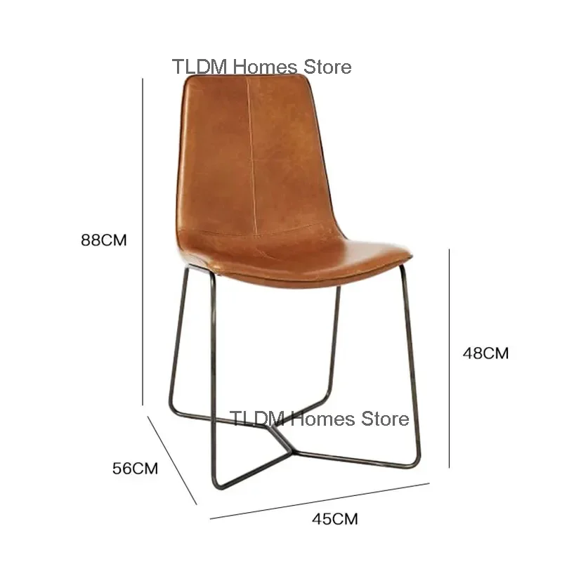 Обеденный стул Nordic Light роскошный ресторанный железный обеденный бытовой кожаный