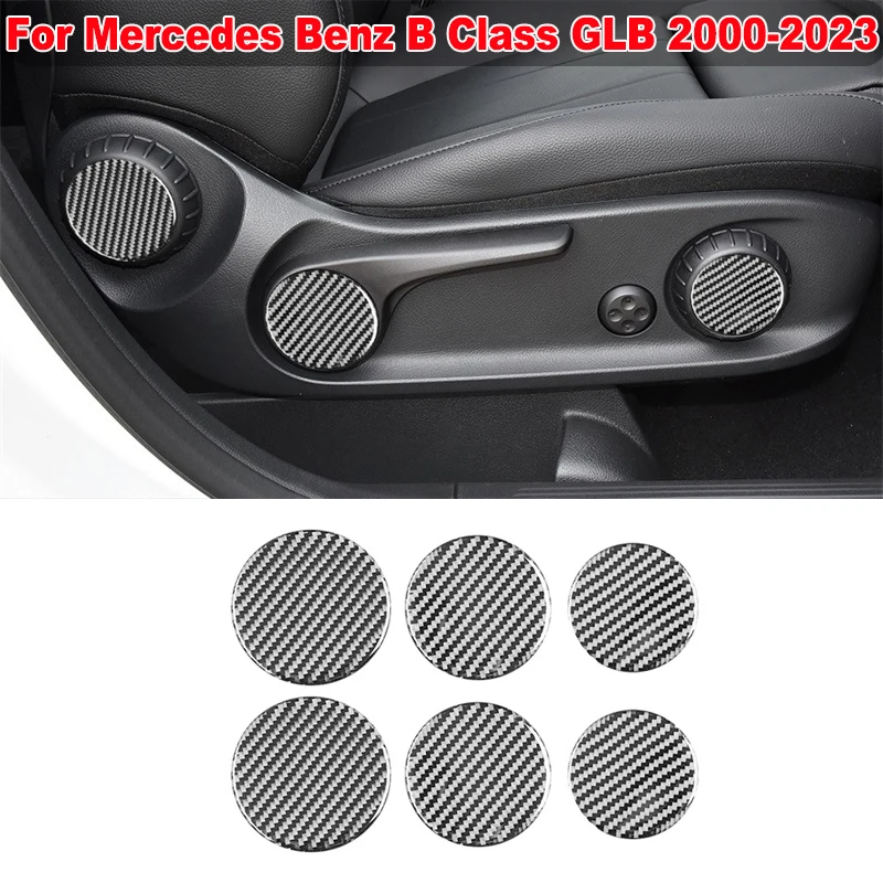

Interior Seat adjustment Button Panel Decoration Cover Trim Sticker For Mercedes Benz B Class GLB 2000-2023 Real Carbon Fiber