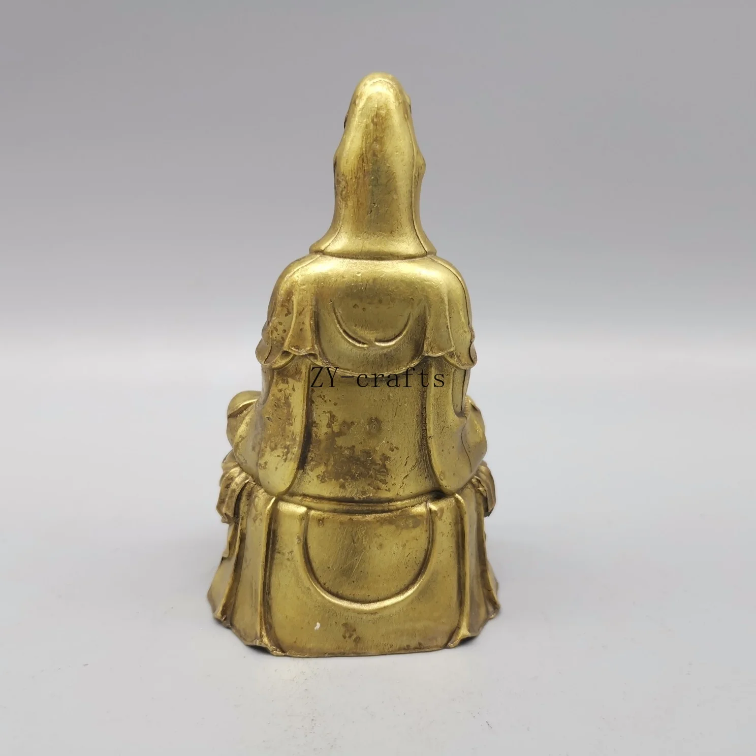 Китайский латунный буддистский храм lotus Kwan-Yin Guanyin статуя Будды Бодхисаттва |
