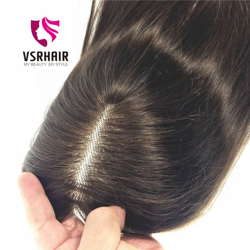 Vsrhair18Inch15*15 Hair Topper Silk Base 6*9 Large Lace Size Straight 150% Hand Tied Human Hair Topper For Hair Lose Women