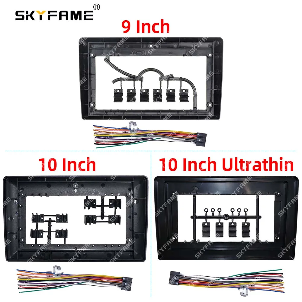 SKYFAME 2DIN Universal Frame Kit Cable Fascia Panel Adapter For 9 Inch Car Android Big Screen Radio Audio Bezel