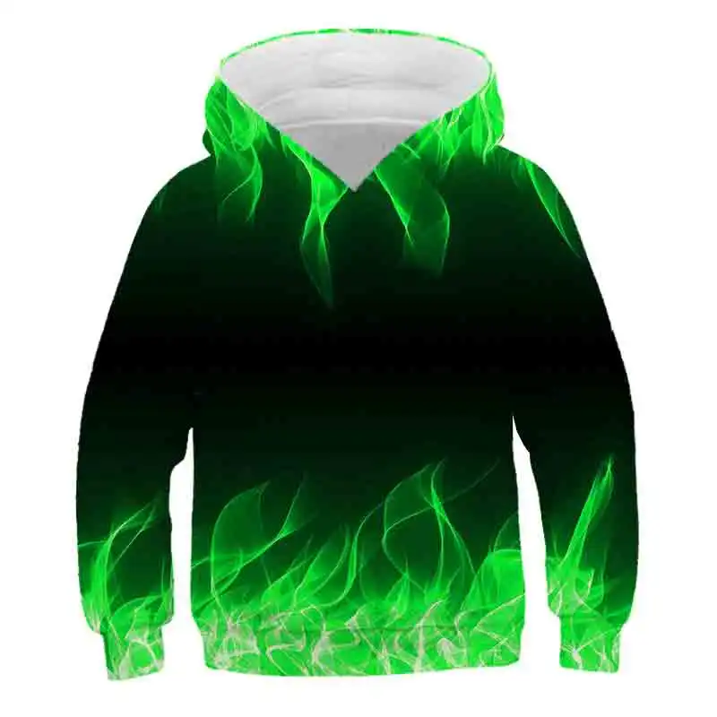 

Colorful Flame Hoodie 3D Print Sweatshirt children Hooded Autumn and Winter hoodies boys Clothing Funny 4-14 year Hoodie