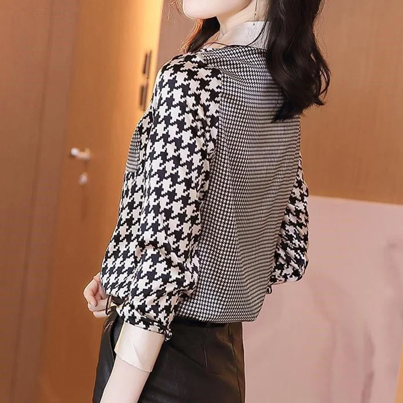 Женская однобортная рубашка-поло винтажная блузка из искусственного шелка с