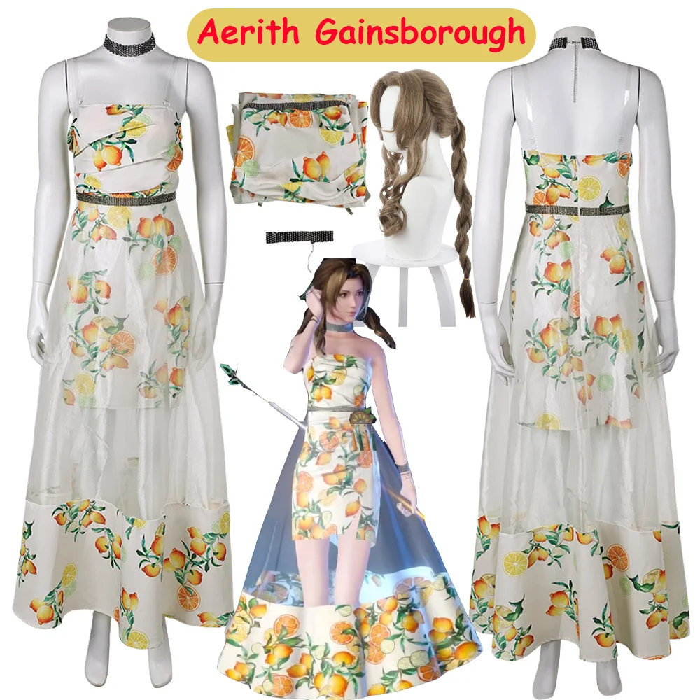 Аэрит платье для косплея парики костюм игра Final Roleplay фэнтезийная одежда женский