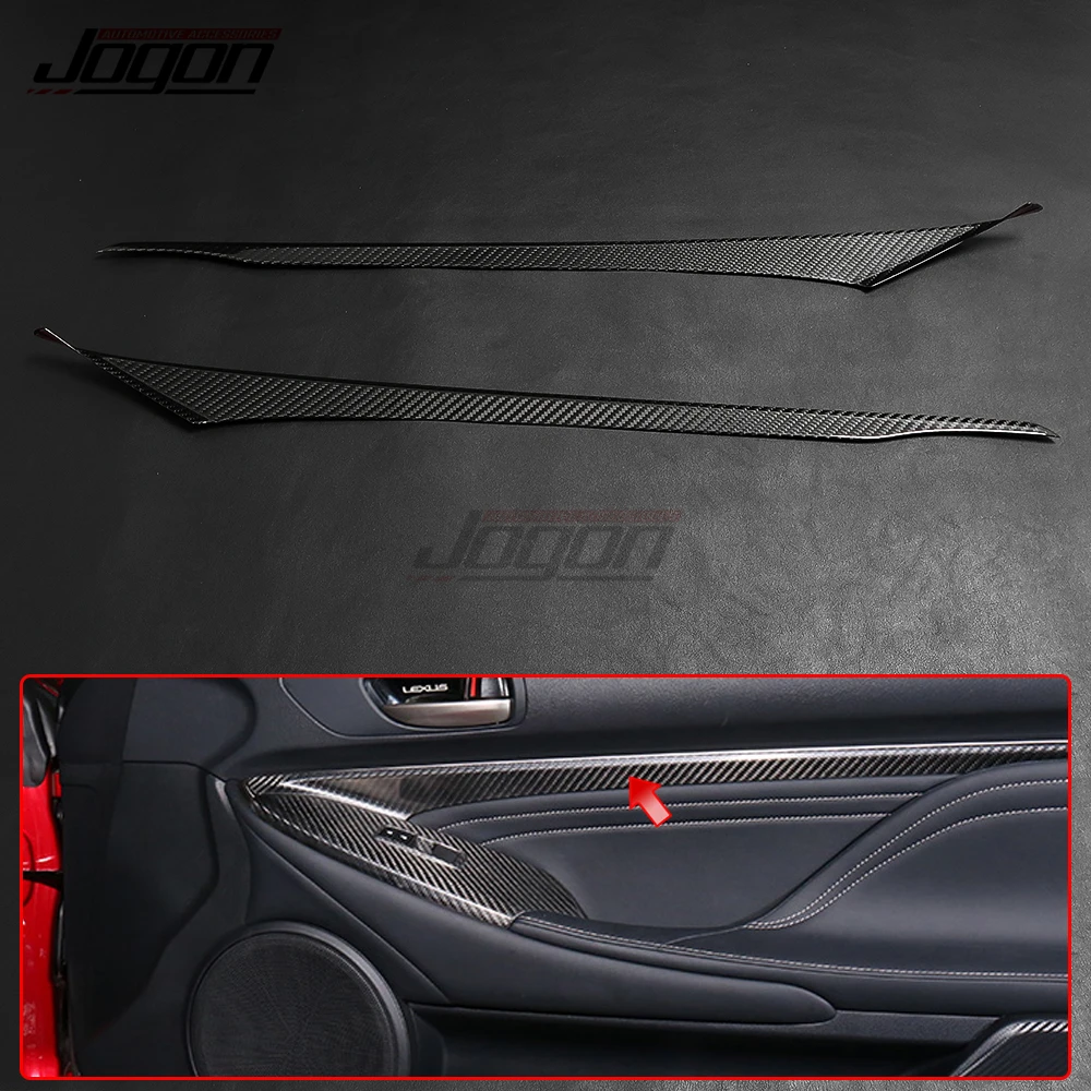 Inner Door Panel Trim For LEXUS RC200t 300 350 RC F Sport 2015-2019 Carbon Fiber Side Door Panel Strip Cover Car Accessories