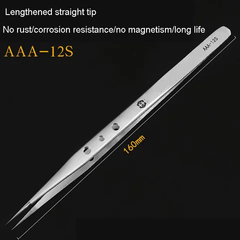 Оригинальный Пинцет из нержавеющей стали, точный изогнутый и прямой удлиненный Немагнитный инструмент для ремонта щипцов