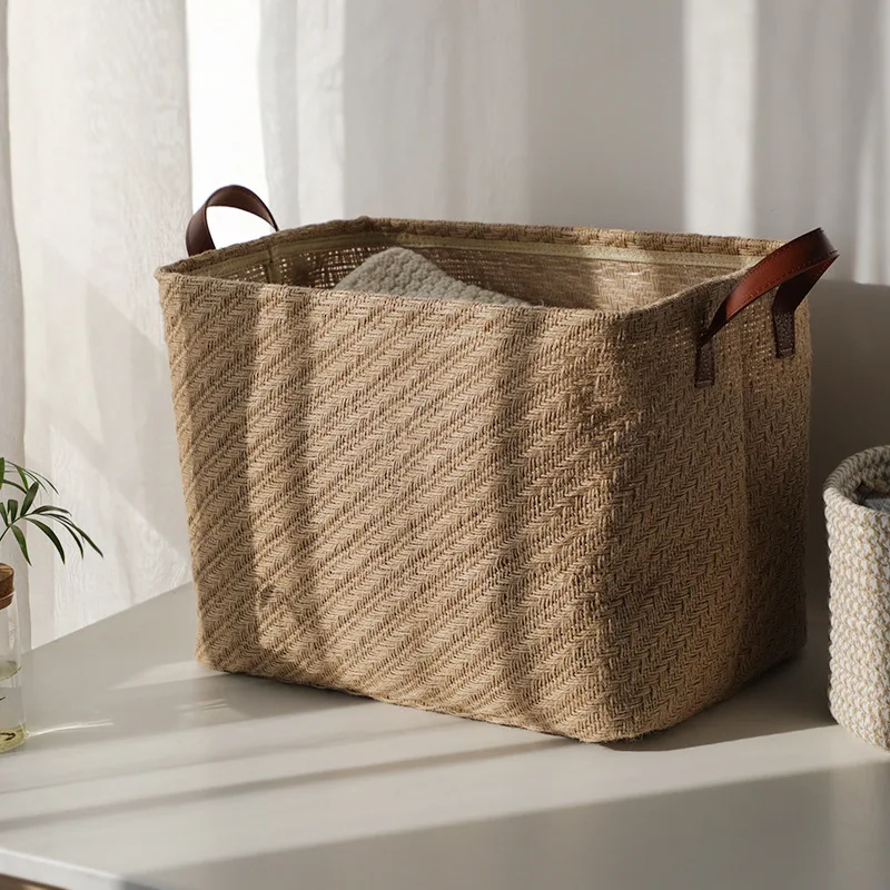 

Jute Cloth Flowerpot Storage Basket Cotton Linen Small Woven Storage Basket Hanging Basket Storage Picnic Basket