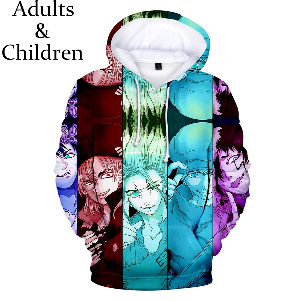 

Pop 3D Hoodies dr.stone Men Women Sweatshirts Casual Streetwear Boys Girls Hoodies Print Comic dr.stone Kids 3D Pullover Tops