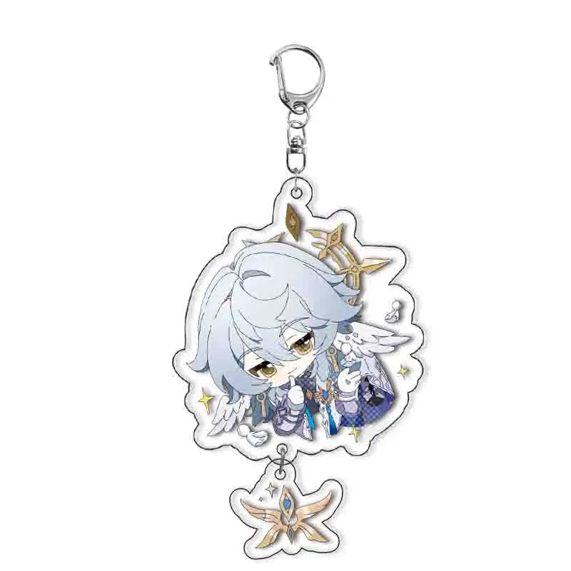 Honkai Star Rail Game Keychain For Penocony Robin Acheron Aventurine Black Swan Sparkle Misha Clara With Pendant