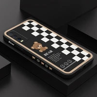 cute plaid bear phone case for vivo y20 y20i y20s y12s y30 y33s y12 y15 y17 y19 y21 s1 pro y91 y93 y95 silicone cover